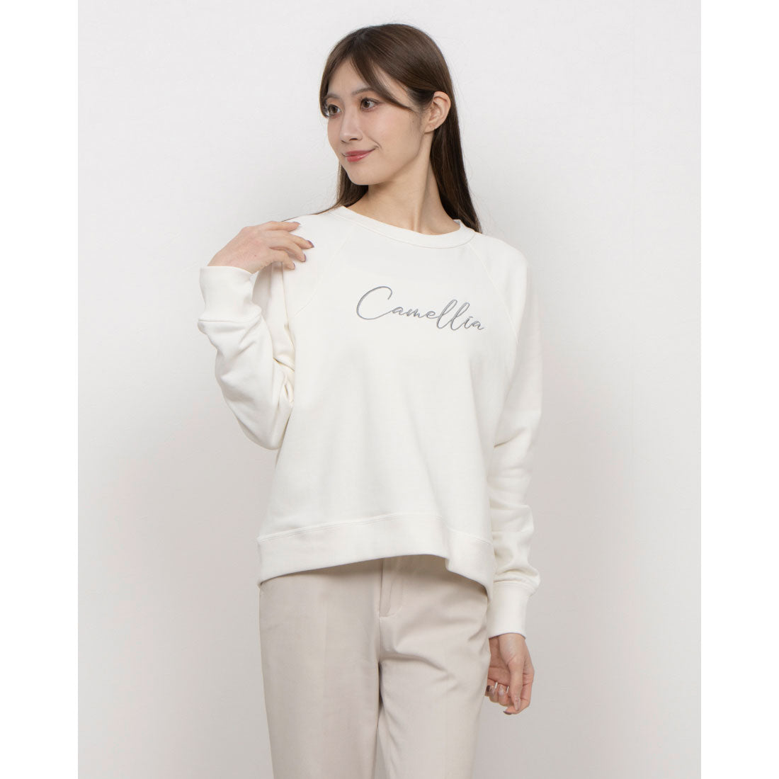 コムサイズム COMME CA ISM 刺繍トレーナー （オフホワイト） オフホワイト