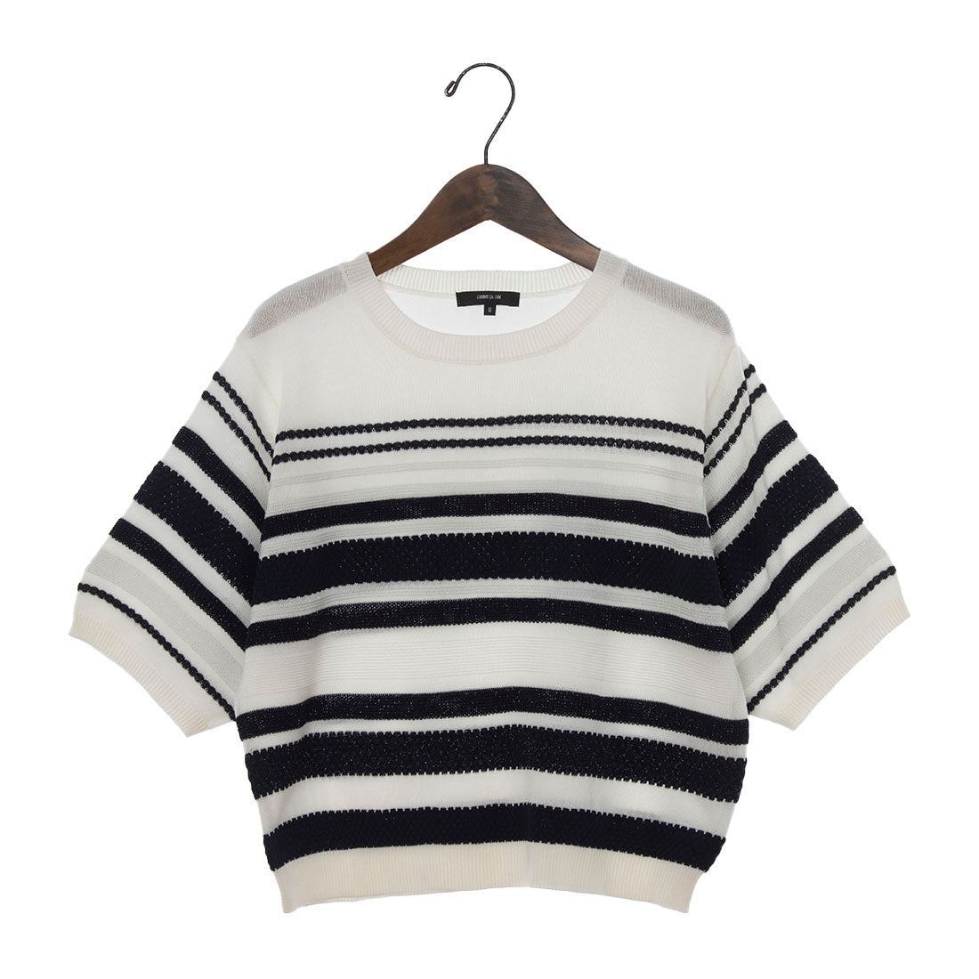 COMME CA ISM Random Stripe 5-Minute Sleeve Knit