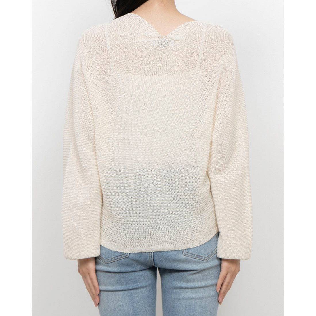 コムサイズム COMME CA ISM 日本製 ホールガーメント  和紙カーディガン （ホワイト） ホワイト