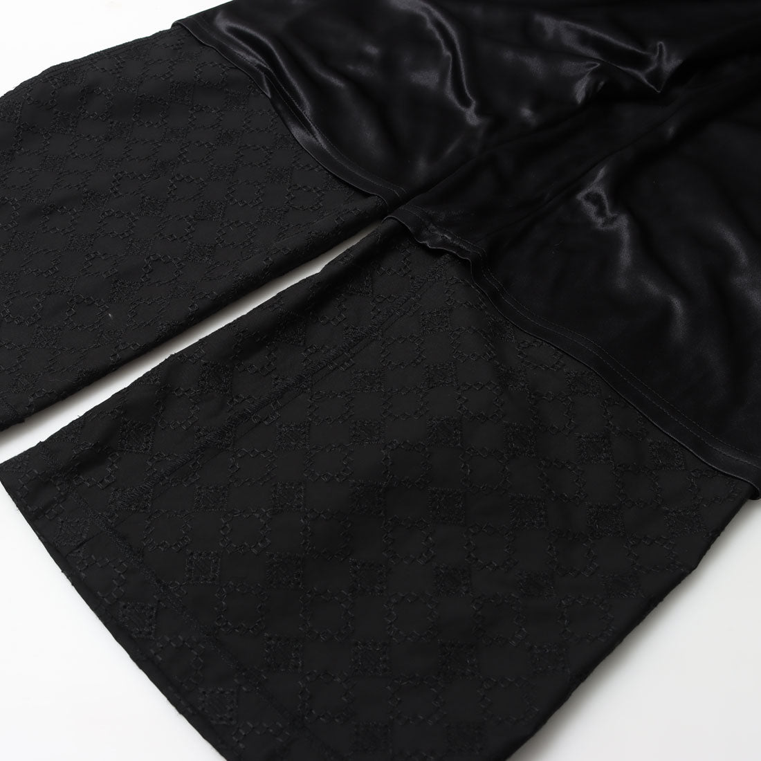 コムサイズム COMME CA ISM エンブロイダリーレース ワイドパンツ （ブラック） ブラック