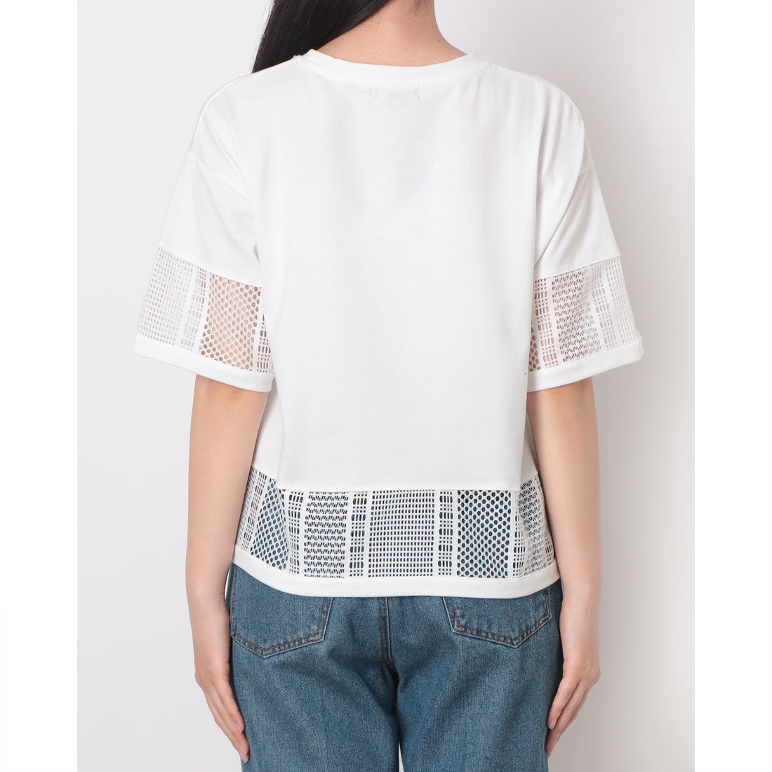 コムサイズム COMME CA ISM レースコンビ Tシャツ （ホワイト） ホワイト