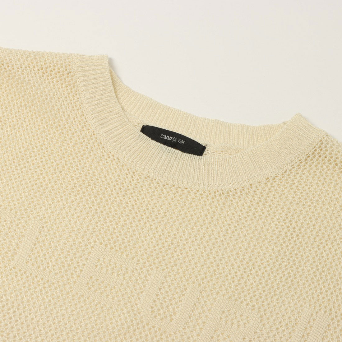 コムサイズム COMME CA ISM 【ウォッシャブル】ロゴメッシュニット （チャコール） チャコール