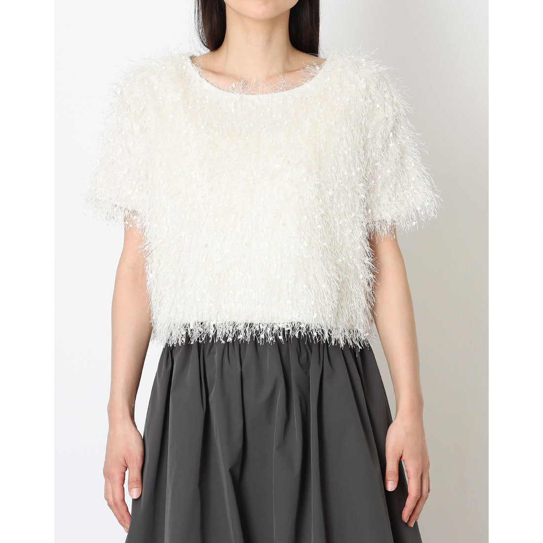 コムサイズム COMME CA ISM フリンジTシャツ （アイボリー） アイボリー