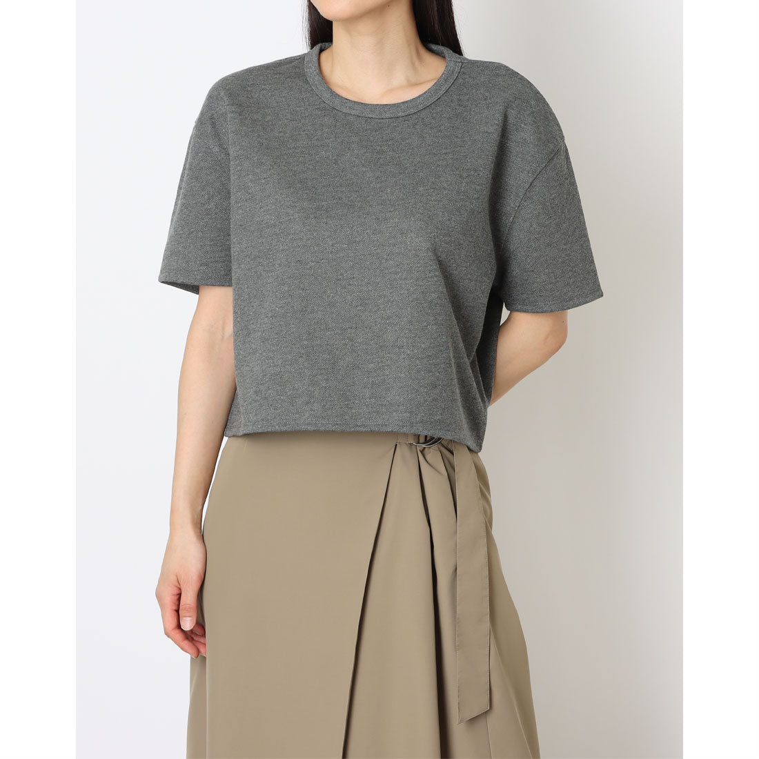 コムサイズム COMME CA ISM ラメ スウェット Tシャツ （チャコール） チャコール