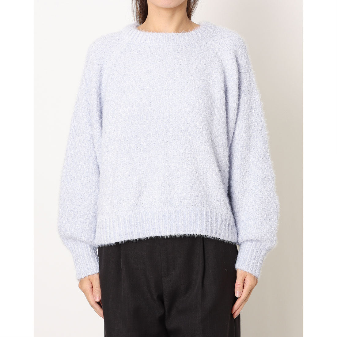 コムサイズム COMME CA ISM 【ウォッシャブル】ミックスラメモールニット （サックス） サックス