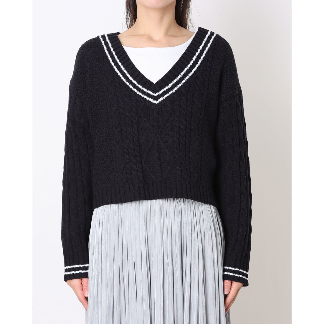 コムサイズム COMME CA ISM チルデン 深Vネックニット （ネイビー） ネイビー
