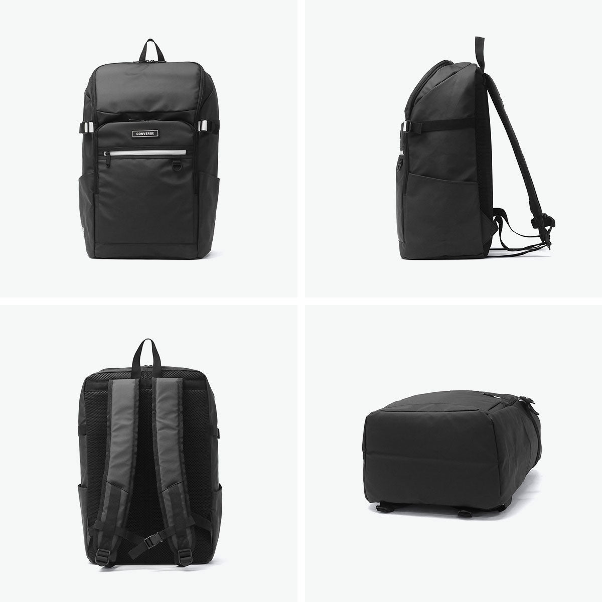 コンバース CONVERSE リュックサック メンズ レディース 軽量 大容量 ブランド カジュアル 通学 部活 スポーティ PC収納 A4 A3 35L 16inch defend ハーフジップリュック 20144 （ブラック×ホワイト） ブラック×ホワイト
