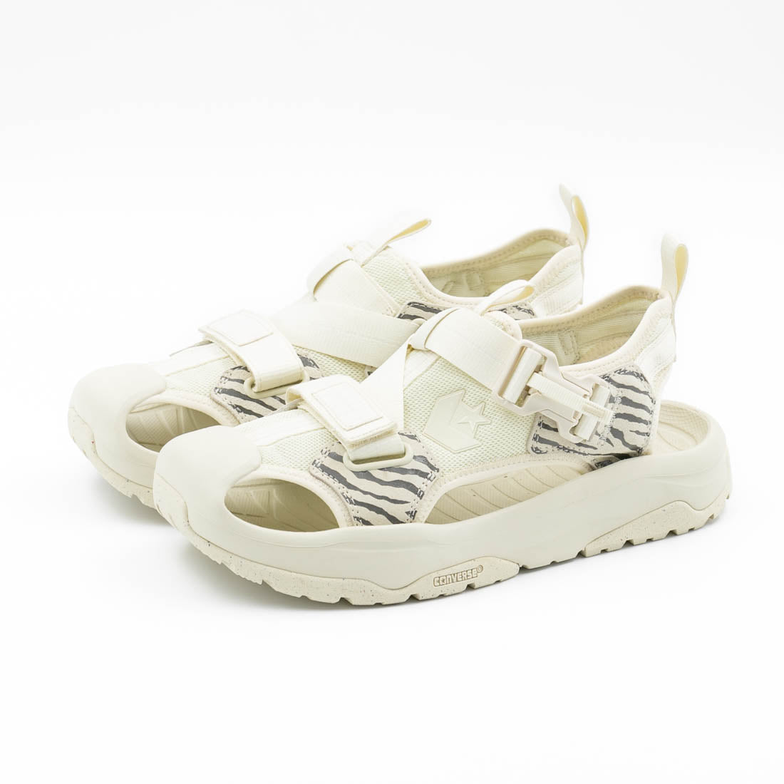 コンバース CONVERSE レディース メンズ サンダル MSD CP 2 ベルクロ ベルクロ アウトドア 撥水 キャンピングサプライ,ホワイト/ゼブラ