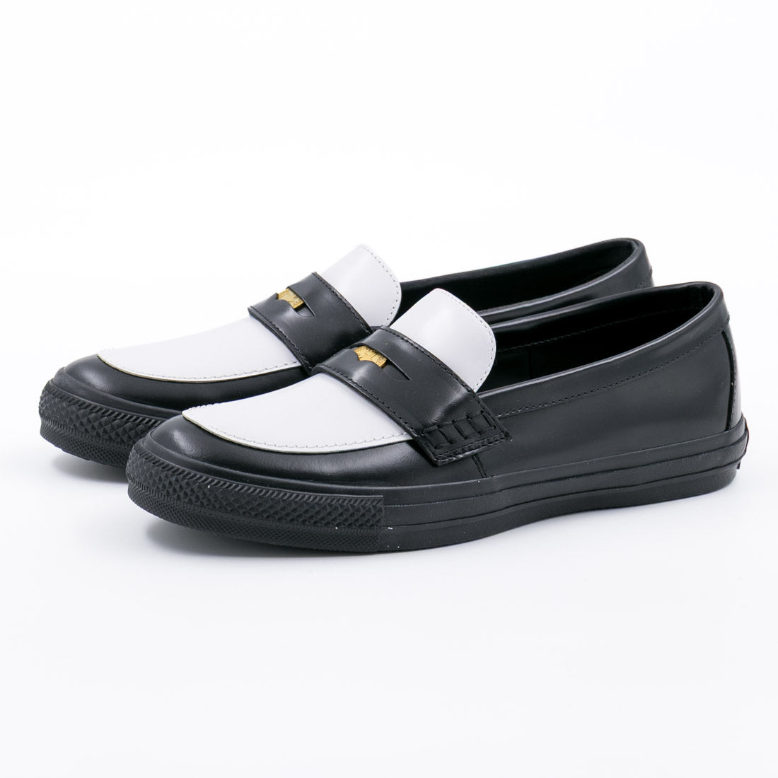 コンバース CONVERSE レディース メンズ スニーカー オールスター コインローファー レザー ローファー ローカット カジュアル （ブラック/ホワイト） ブラック/ホワイト