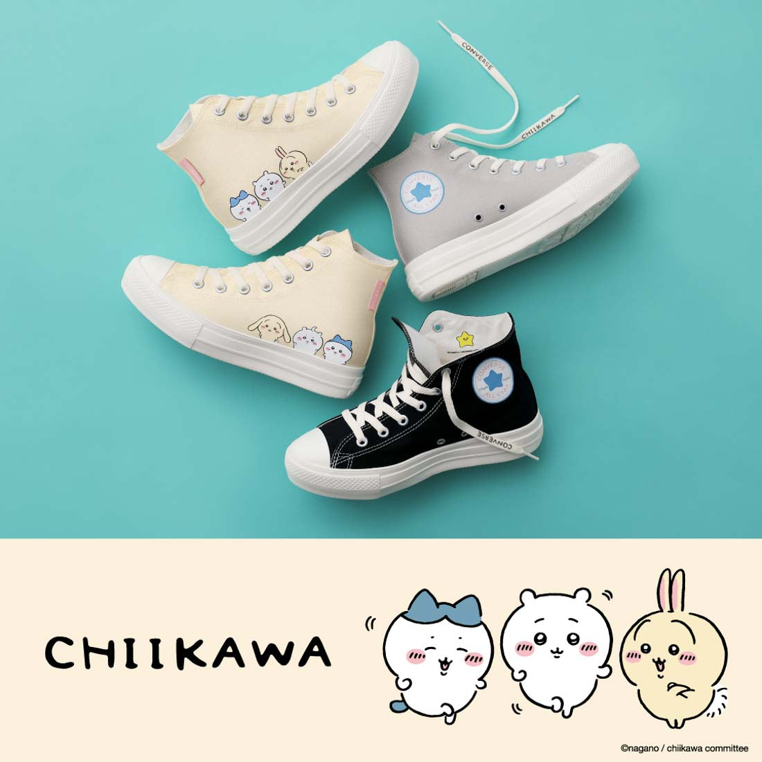 コンバース CONVERSE レディース スニーカー オールスター ライト PLTS PT HI / ちいかわ ハイカット コラボスニーカー 厚底 （ライトグレー） ライトグレー