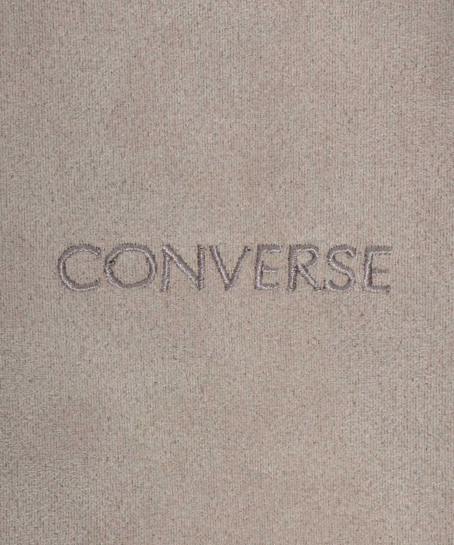 コンバース CONVERSE スウェード ワンポイントロゴ刺繍 ハーフジップ プルオーバースウェットトレーナー トップス レディース メンズ