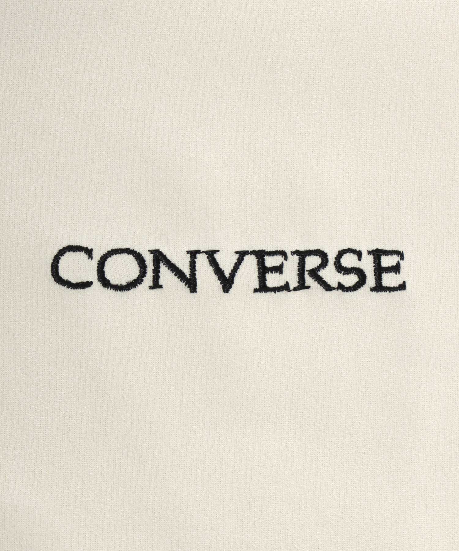 コンバース CONVERSE スウェード ワンポイントロゴ刺繍 ハーフジップ プルオーバースウェットトレーナー トップス レディース メンズ