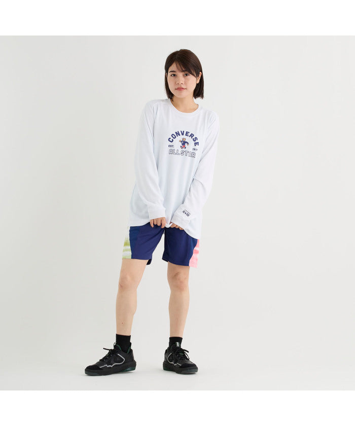 コンバース CONVERSE コンバース CONVERSE バスケット プリントロングスリーブシャツ  CB252359L （1911 ブラック×ホワイト） 1911 ブラック×ホワイト