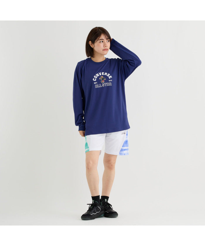 コンバース CONVERSE コンバース CONVERSE バスケット プリントロングスリーブシャツ  CB252359L （1911 ブラック×ホワイト） 1911 ブラック×ホワイト