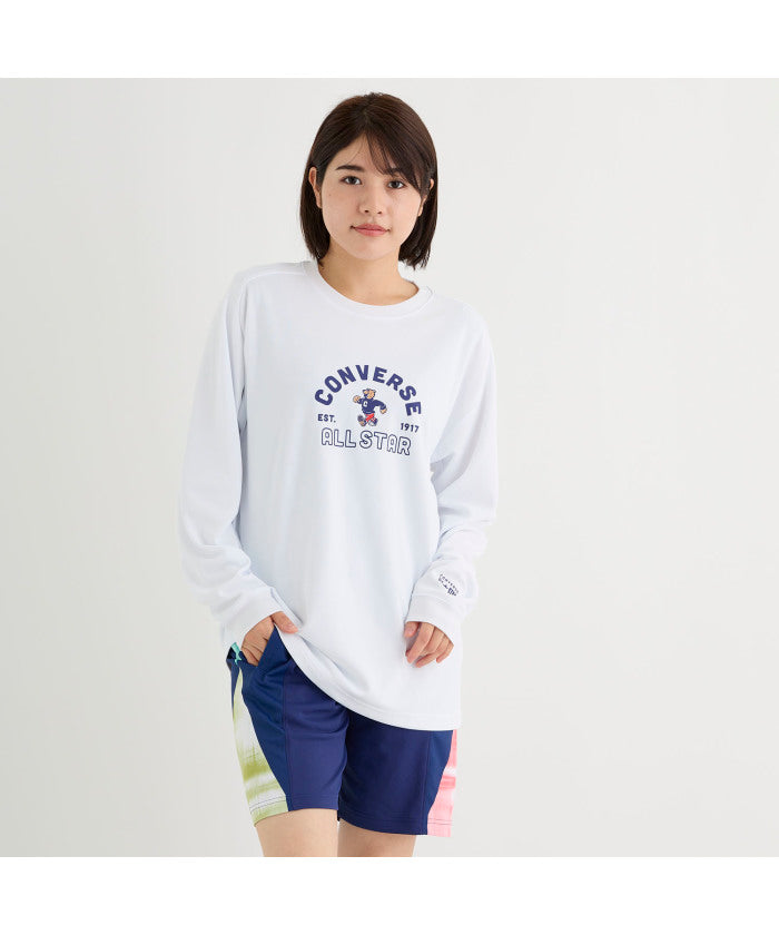コンバース CONVERSE コンバース CONVERSE バスケット プリントロングスリーブシャツ  CB252359L （1911 ブラック×ホワイト） 1911 ブラック×ホワイト