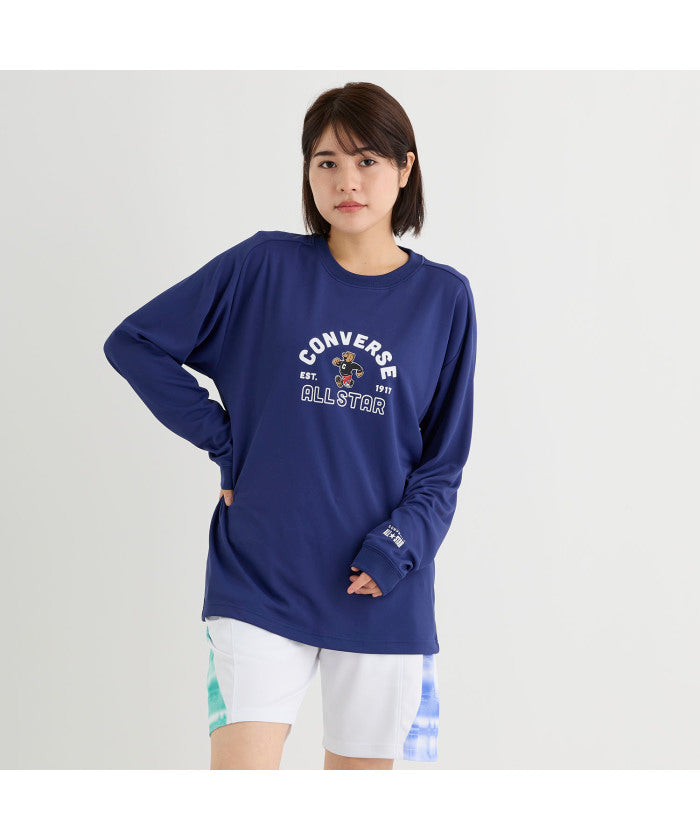 コンバース CONVERSE コンバース CONVERSE バスケット プリントロングスリーブシャツ  CB252359L （1911 ブラック×ホワイト） 1911 ブラック×ホワイト