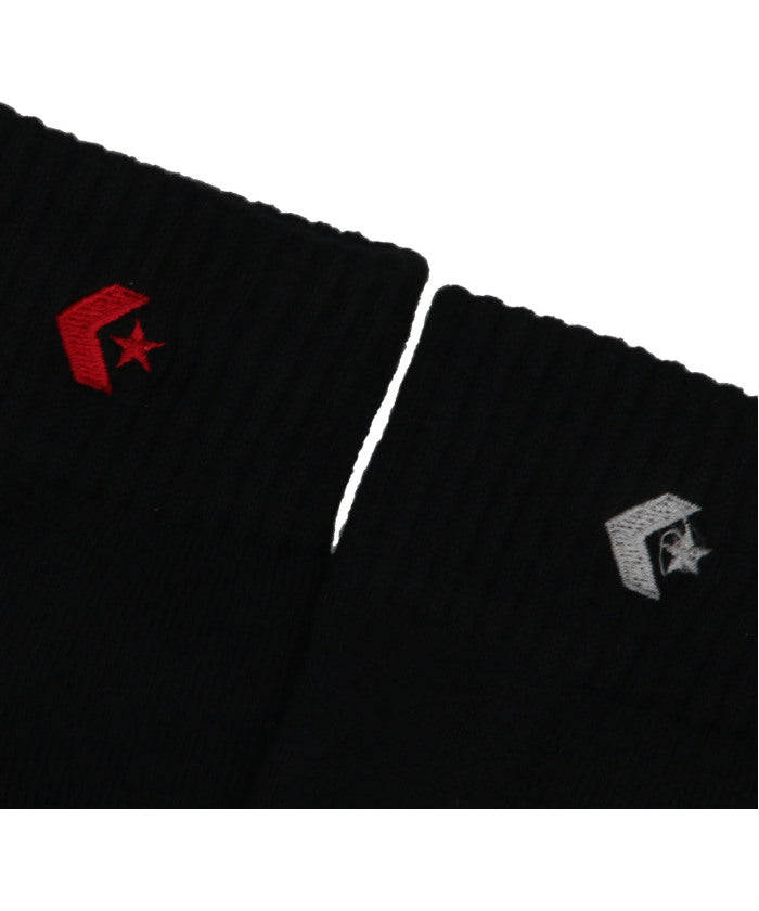コンバース CONVERSE CONVERSE コンバース バスケット ニューアンクルソックス 2足組 靴下 くつ下 ソックス【返品不可商品】 （ブラック/ブラック） ブラック/ブラック