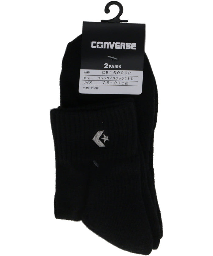 コンバース CONVERSE CONVERSE コンバース バスケット ニューアンクルソックス 2足組 靴下 くつ下 ソックス【返品不可商品】 （ブラック/ブラック） ブラック/ブラック