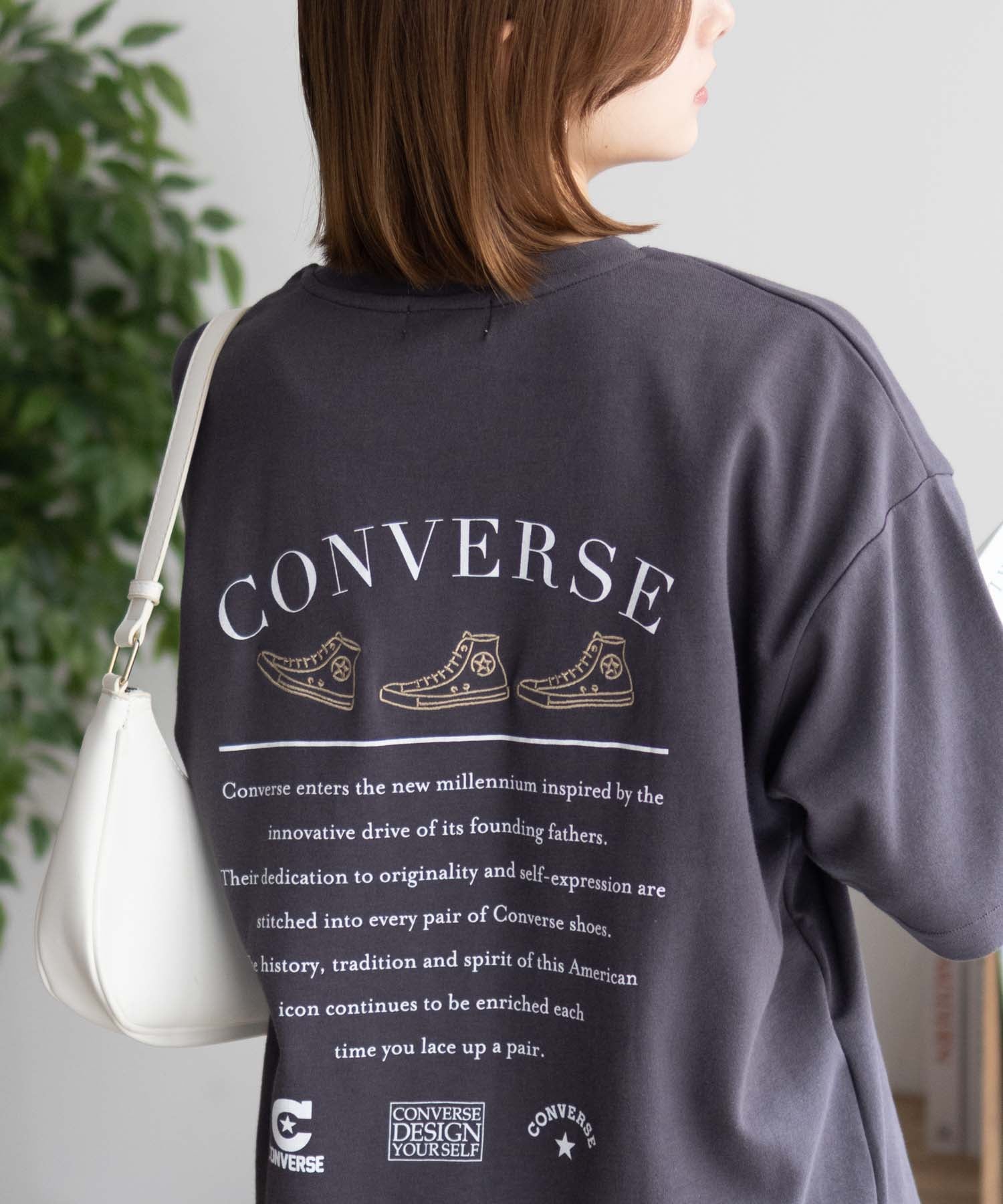 コンバース CONVERSE ポンチ素材 裾ラウンドTシャツ （オフホワイト） オフホワイト