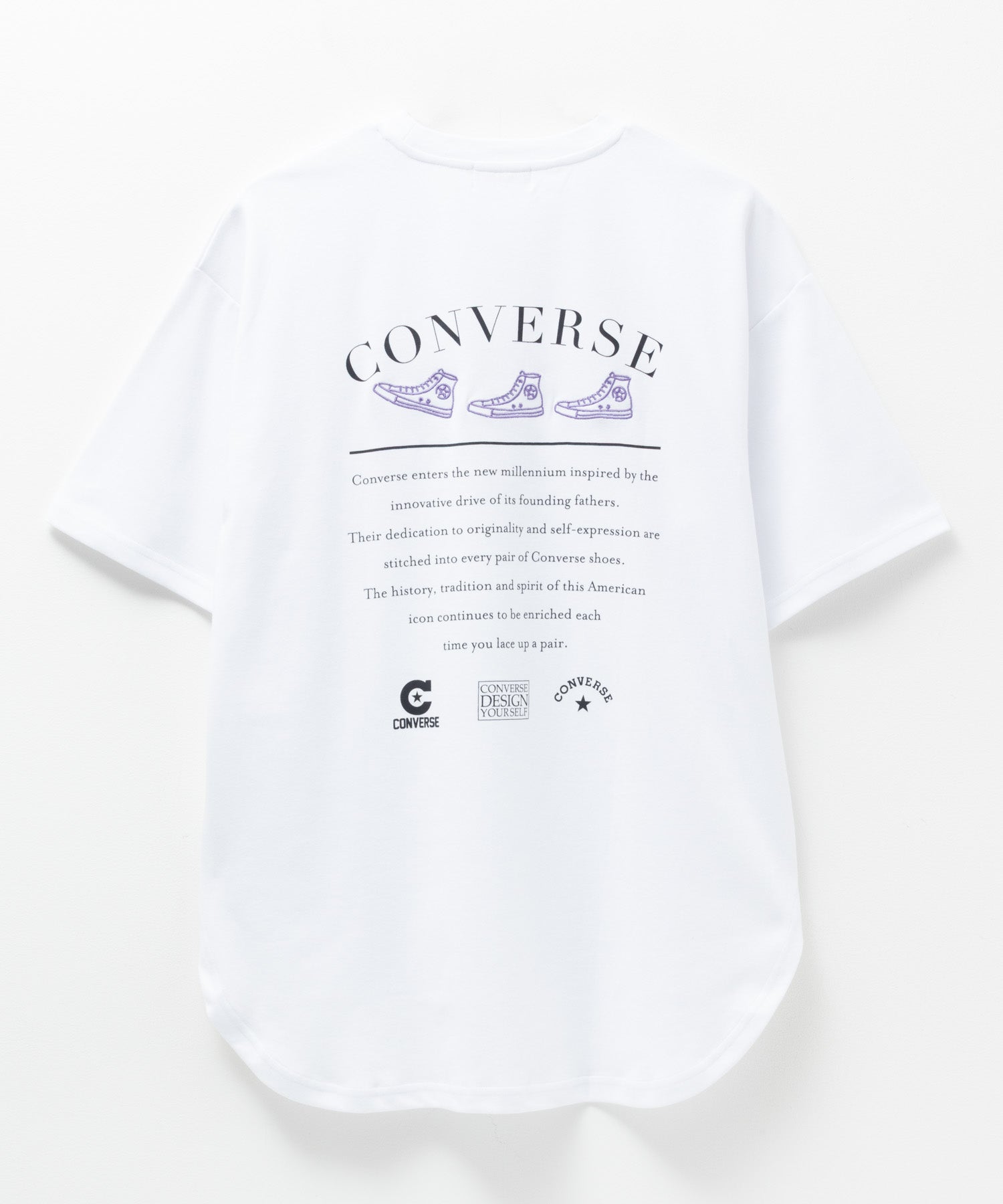 コンバース CONVERSE ポンチ素材 裾ラウンドTシャツ （オフホワイト） オフホワイト
