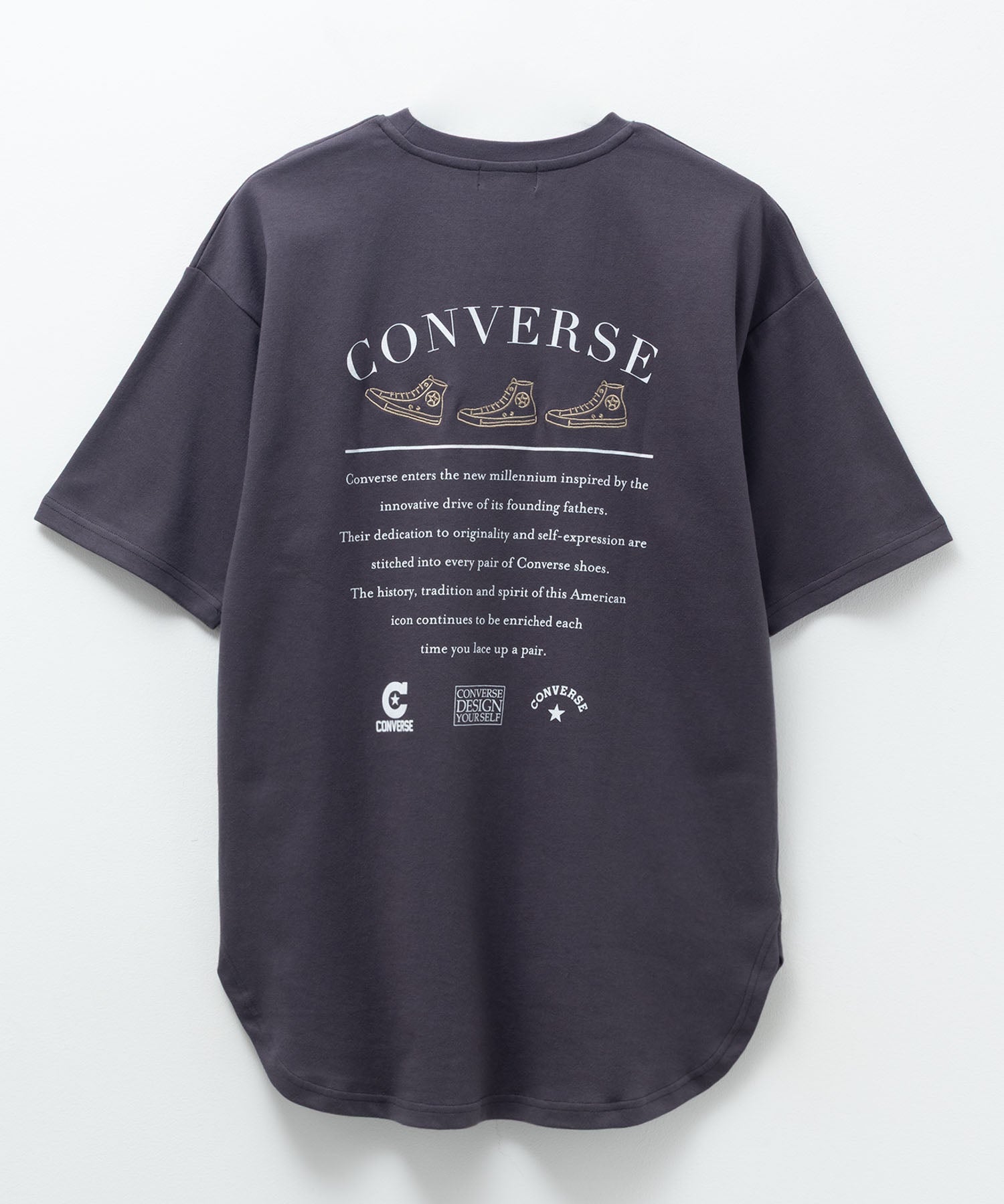 コンバース CONVERSE ポンチ素材 裾ラウンドTシャツ （オフホワイト） オフホワイト