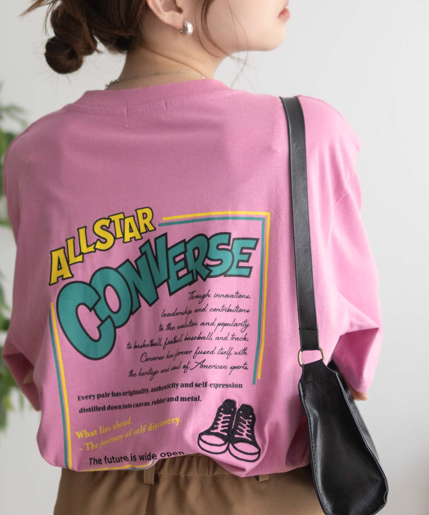 コンバース CONVERSE バックBOXプリントTシャツ （ピンク） ピンク