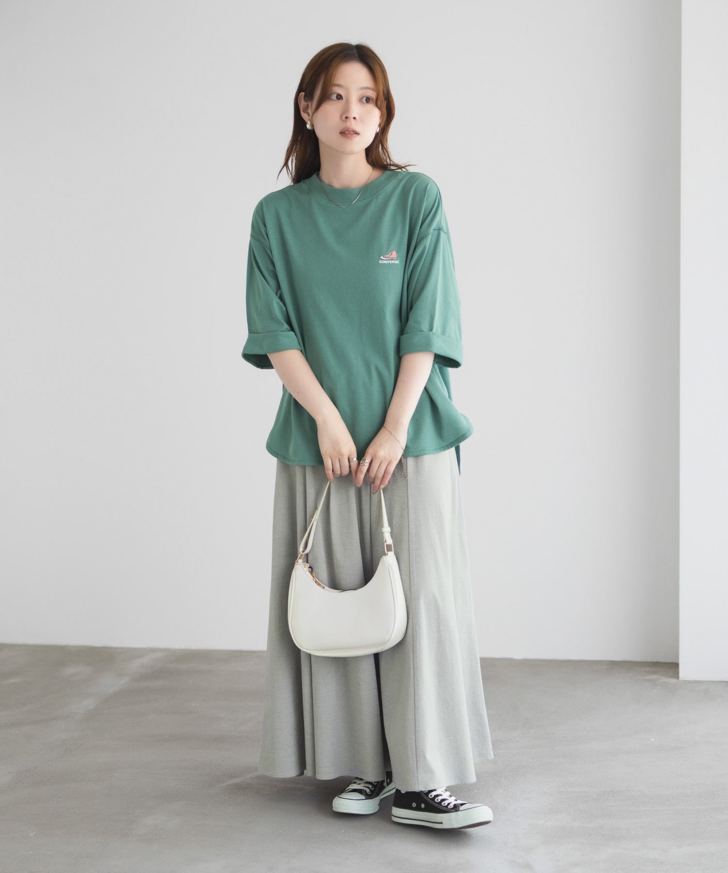 コンバース CONVERSE 袖ロールアップTシャツ （ホワイト） ホワイト