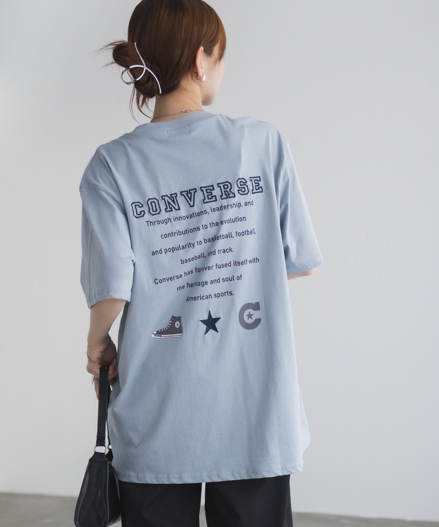 コンバース CONVERSE バック刺繍ルーズTシャツ （サックス） サックス