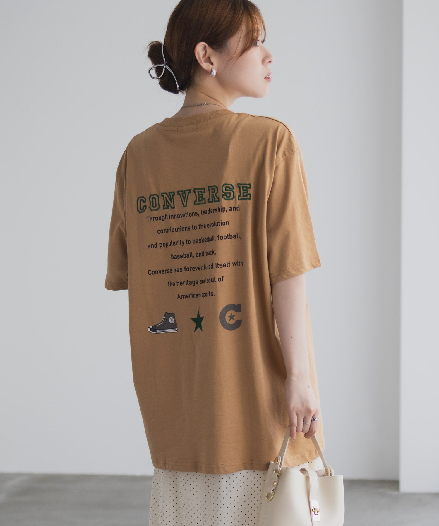 コンバース CONVERSE バック刺繍ルーズTシャツ （サックス） サックス