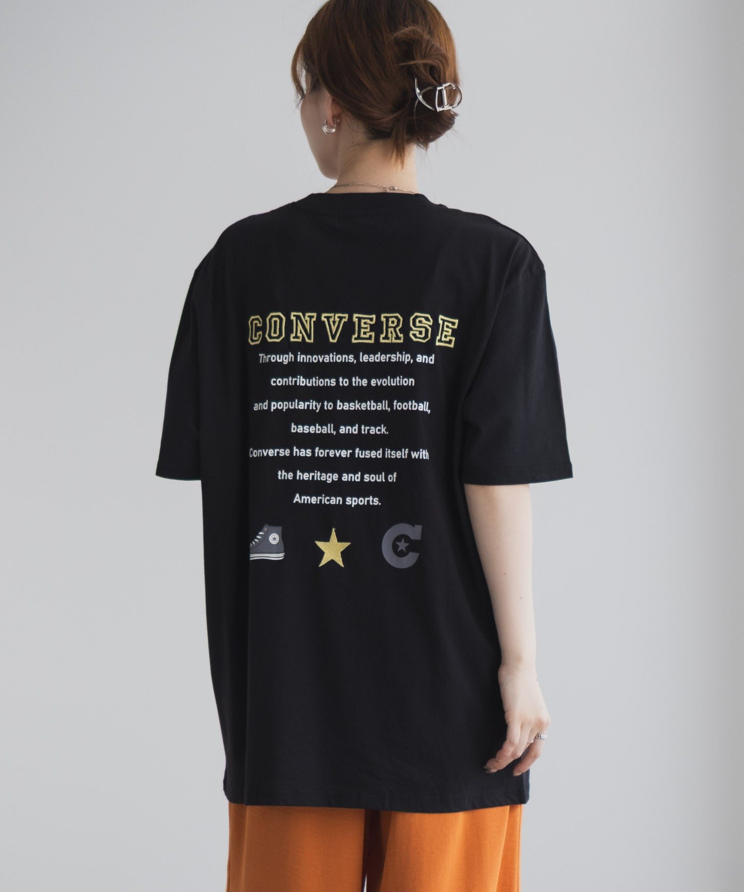 コンバース CONVERSE バック刺繍ルーズTシャツ （サックス） サックス