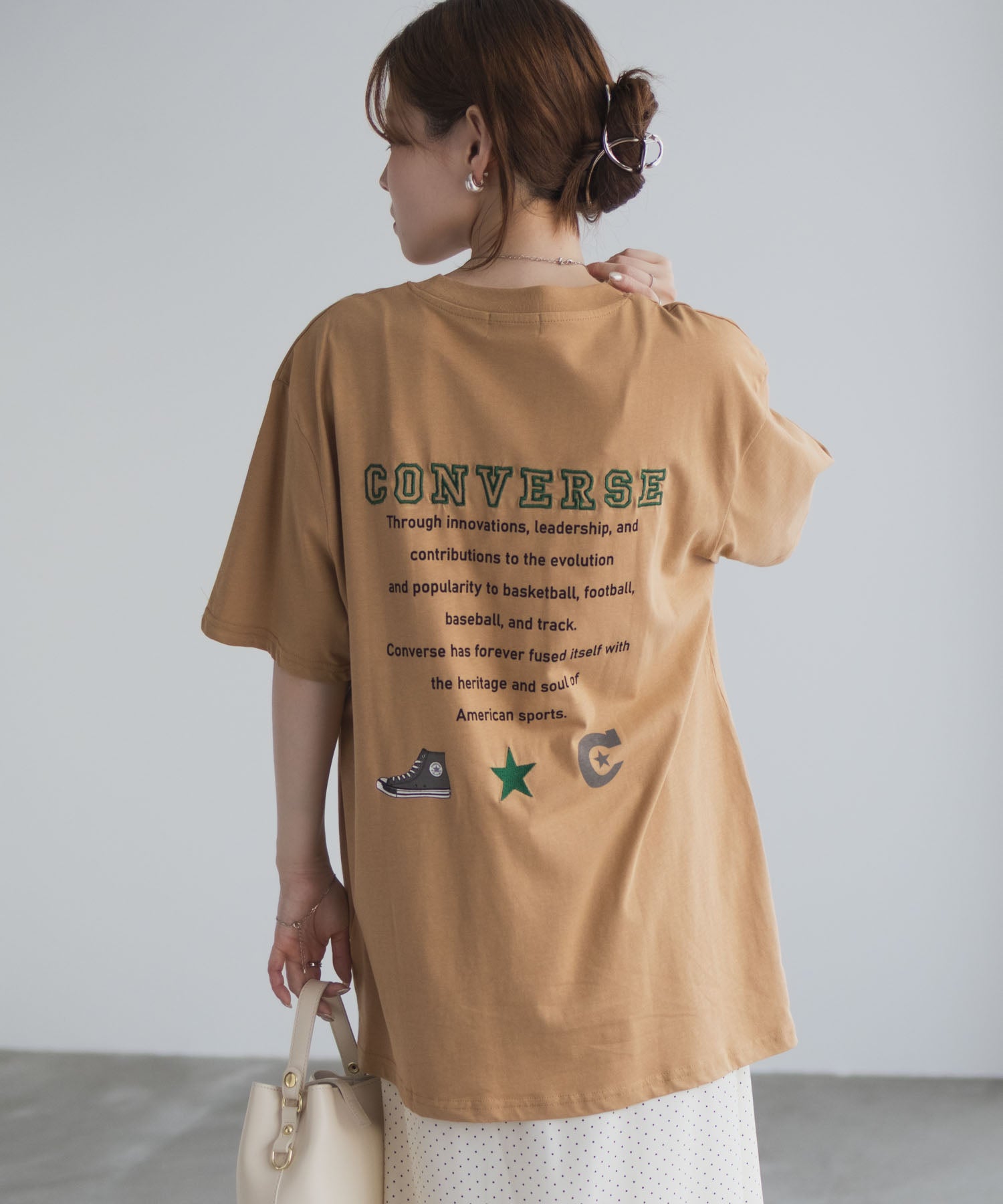 コンバース CONVERSE バック刺繍ルーズTシャツ （サックス） サックス