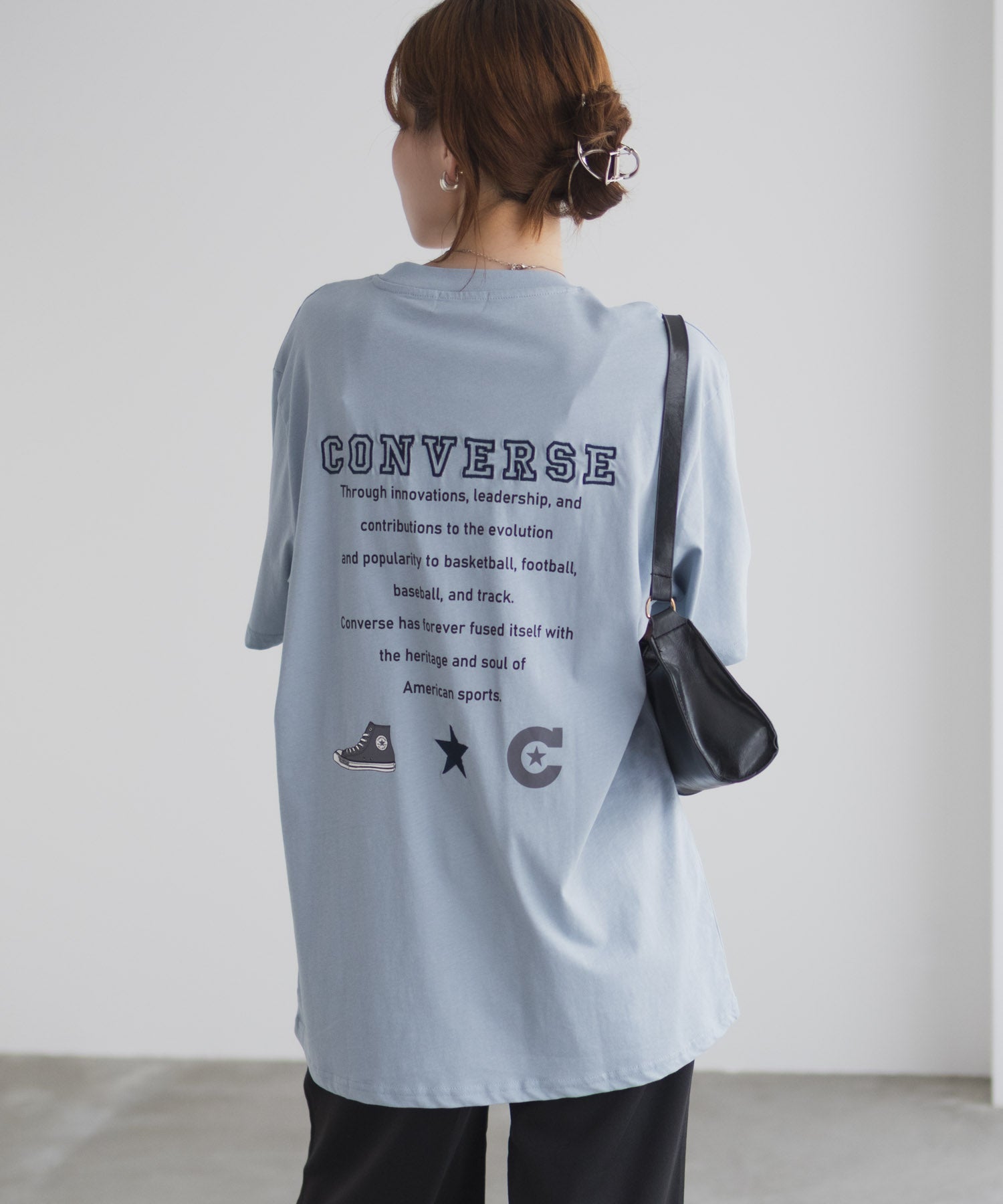 コンバース CONVERSE バック刺繍ルーズTシャツ （サックス） サックス