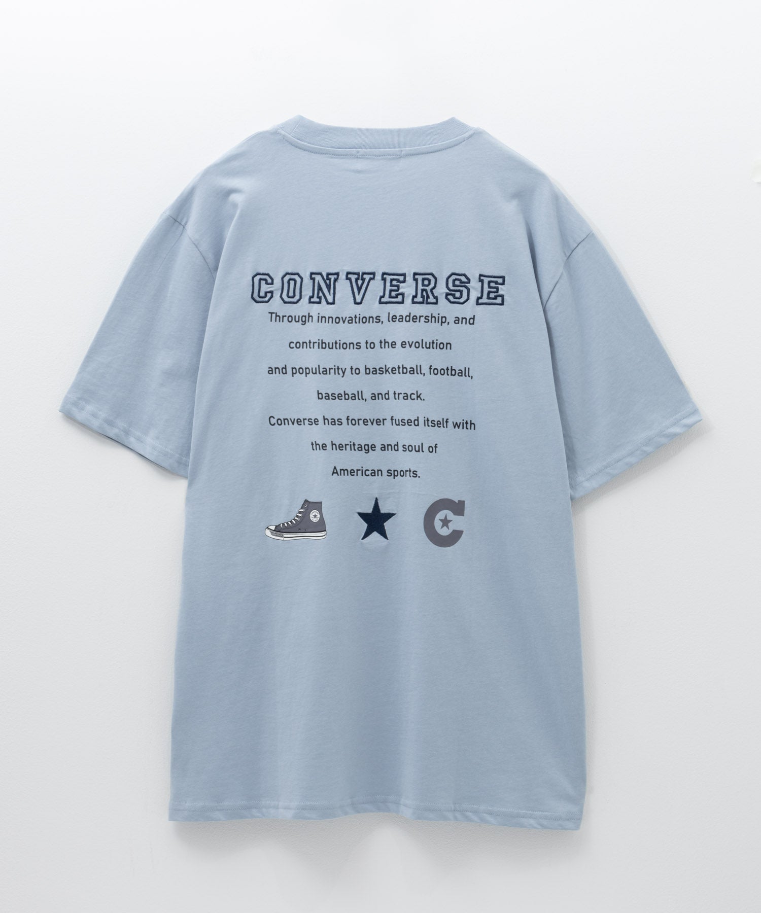 コンバース CONVERSE バック刺繍ルーズTシャツ （サックス） サックス