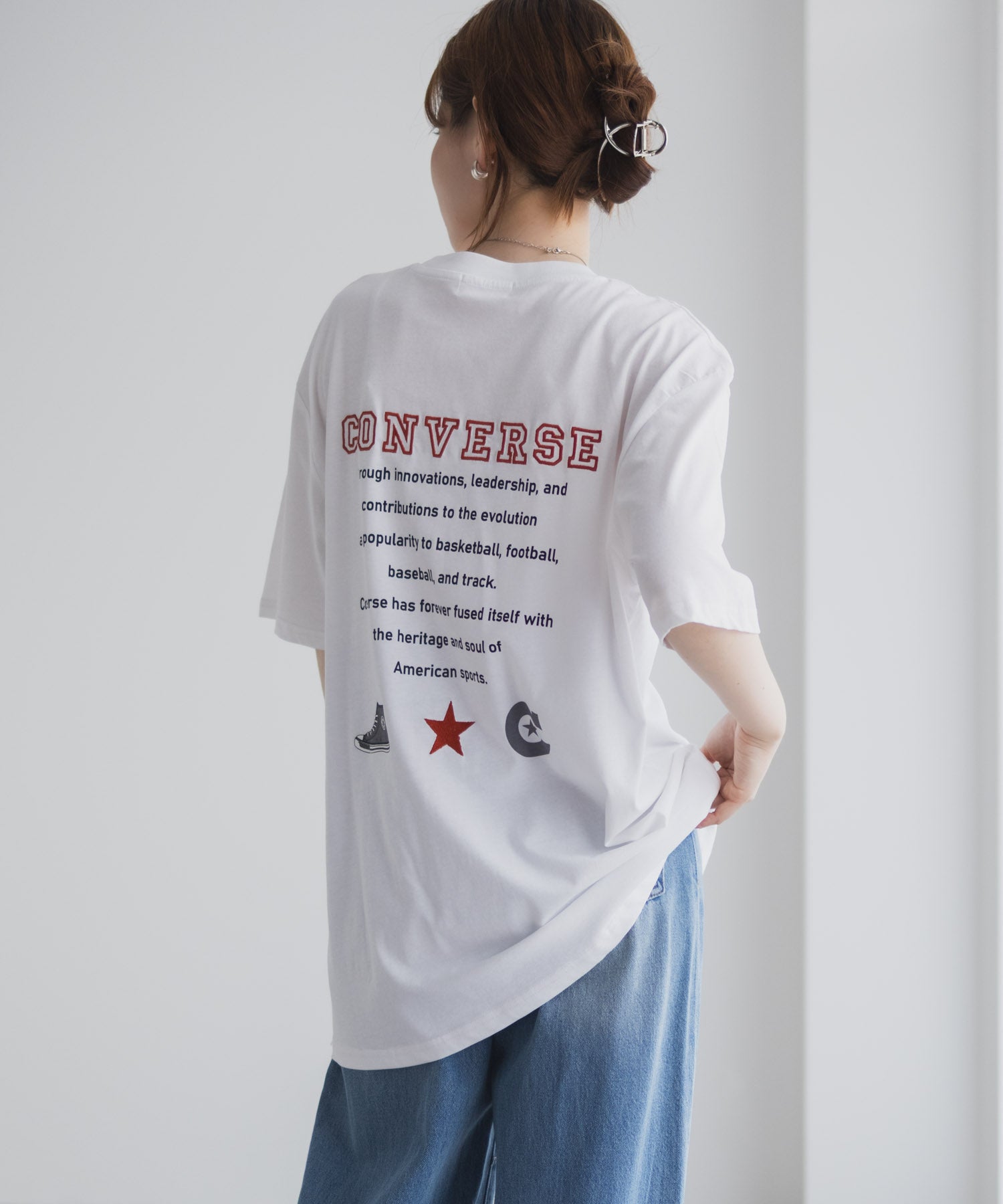 コンバース CONVERSE バック刺繍ルーズTシャツ （オフホワイト） オフホワイト