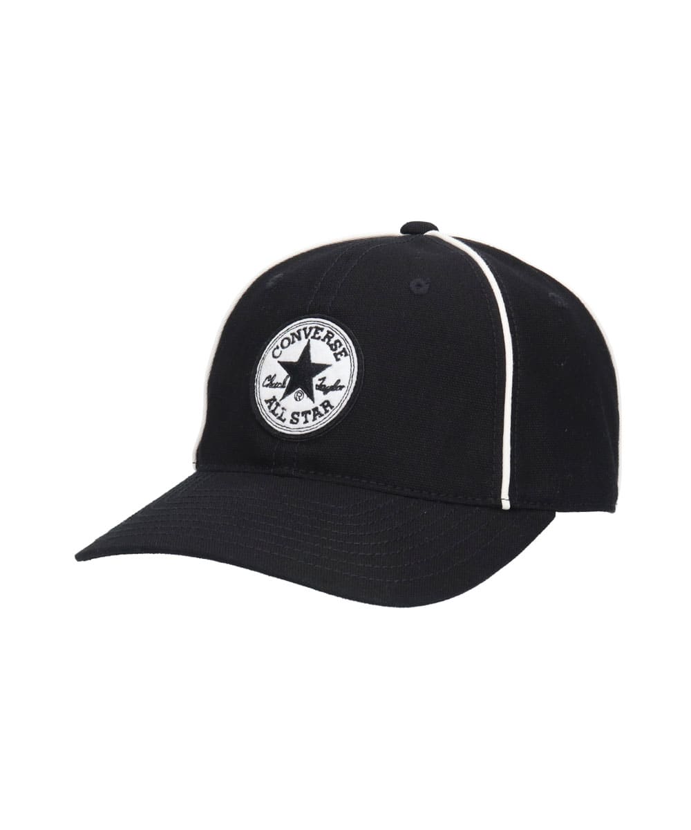 コンバース CONVERSE CONVERSE FELT WAPPEN CANVAS 6P CAP / コンバース （BLACK (01)） BLACK (01)
