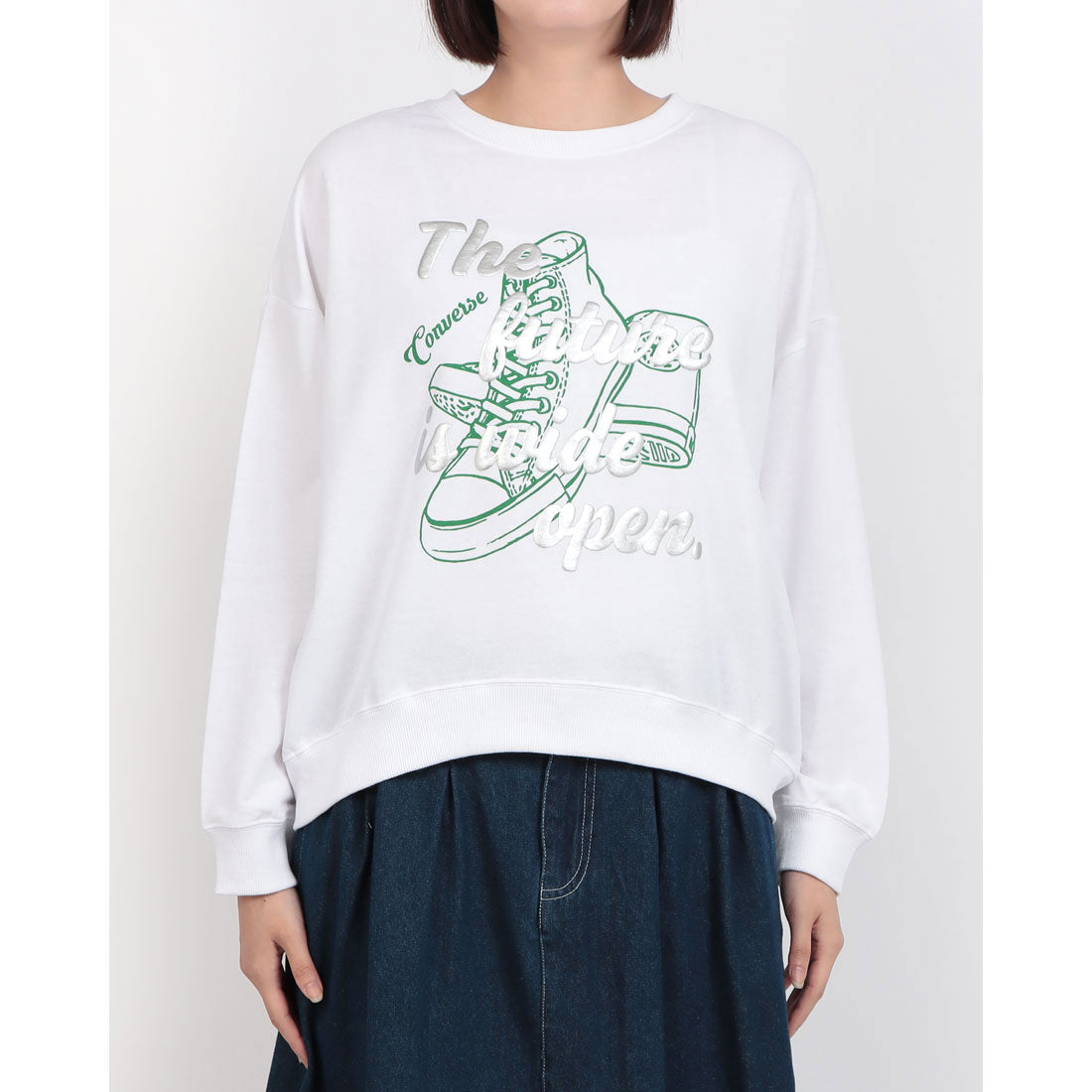 コンバース CONVERSE CONVERSE ミニ裏毛 シューズ柄 スウェット （オフホワイト） オフホワイト