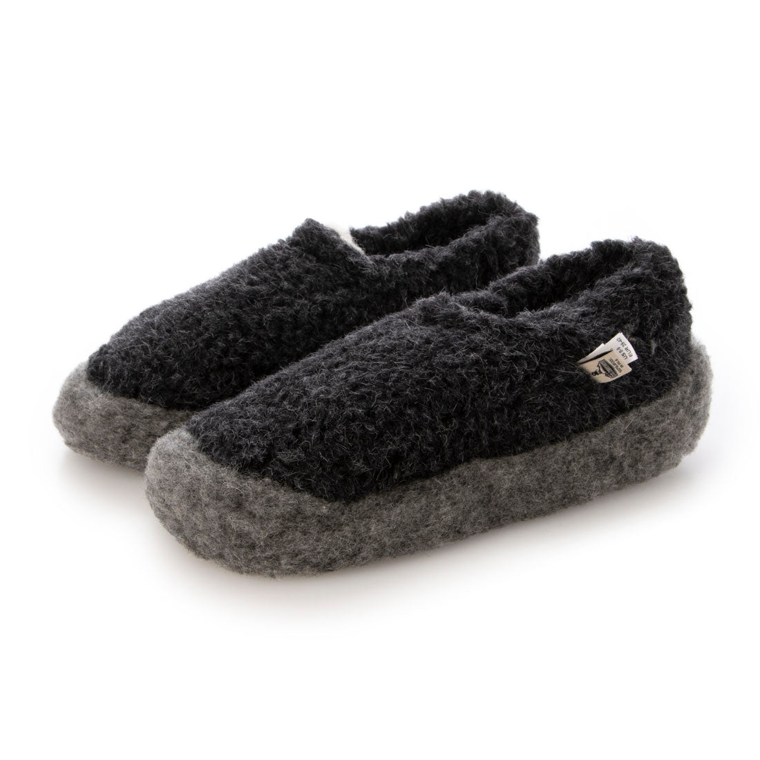 コールドブレーカー COLDBREAKER ウール 100% ルームシューズ,Charcoal/Blue(別注カラー)