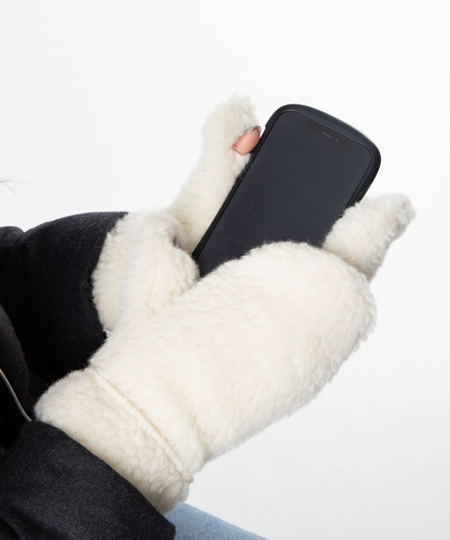COLD BREAKER COLDBREAKER FREEZE MITTENS with SLITS FM-SLIT Gloves for Women Fingerless Mittens