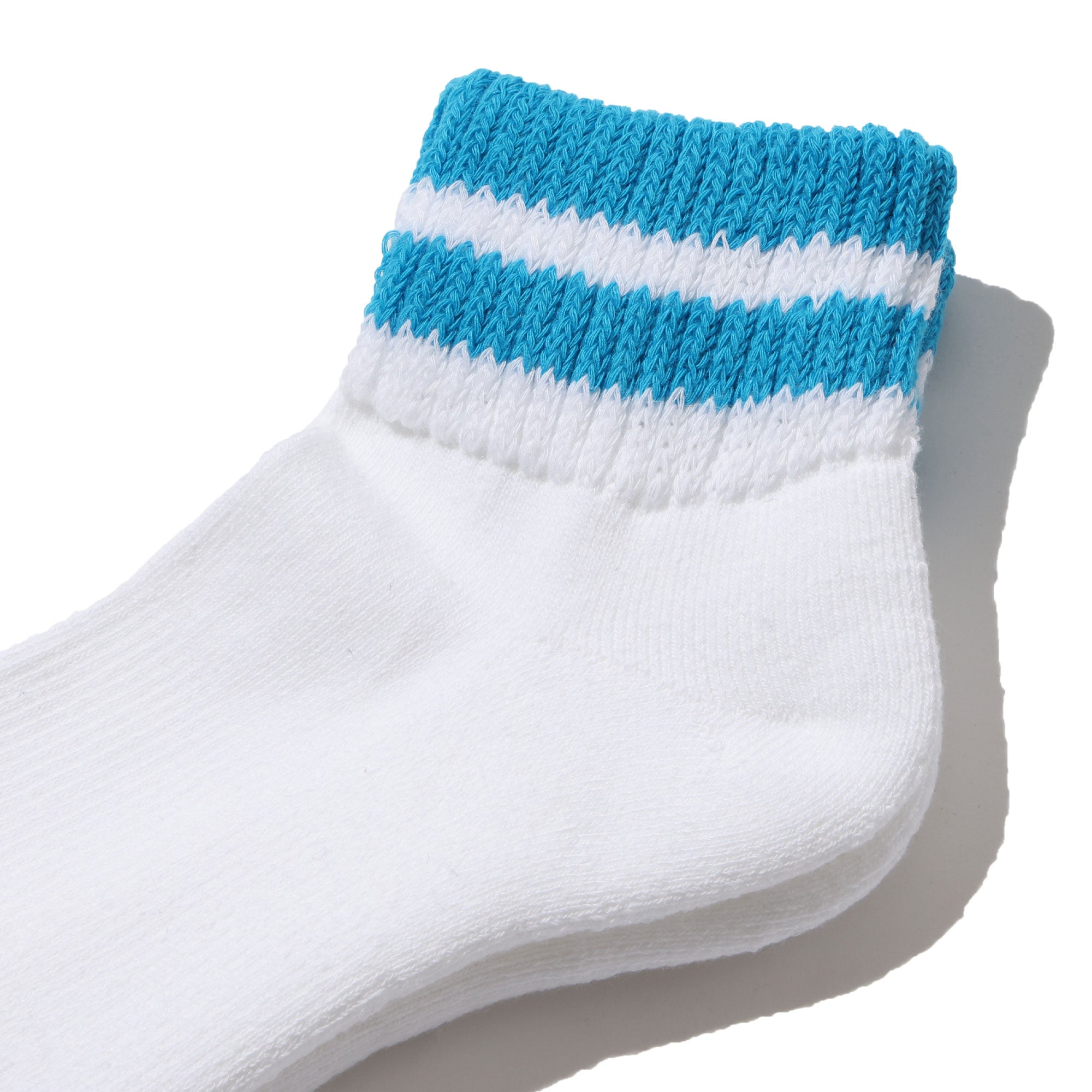 コンフィーソックス COMFY SOCKS LINE ANKLE （WHITE/AQUA） WHITE/AQUA