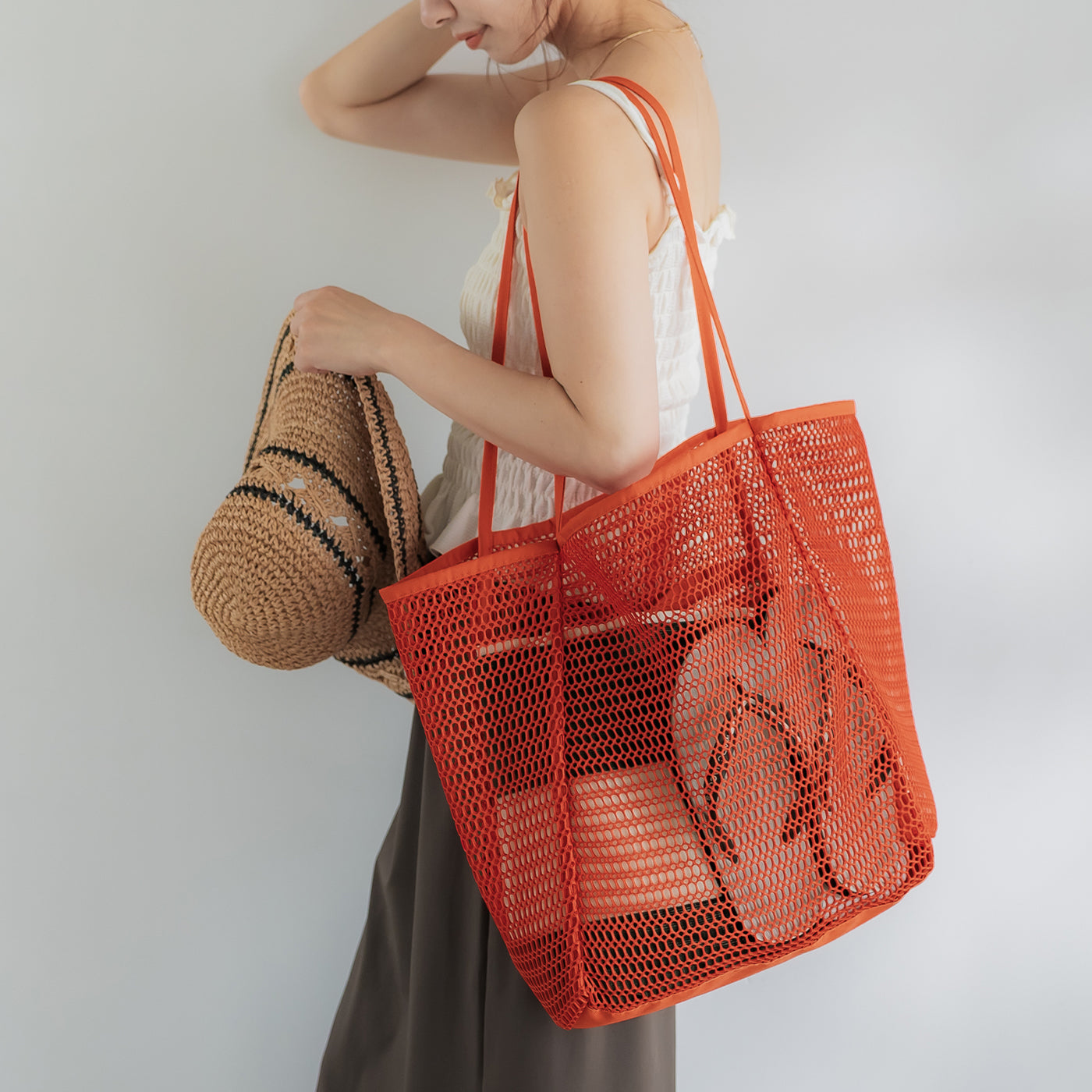 コカ coca メッシュトートバッグ （Orange） Orange