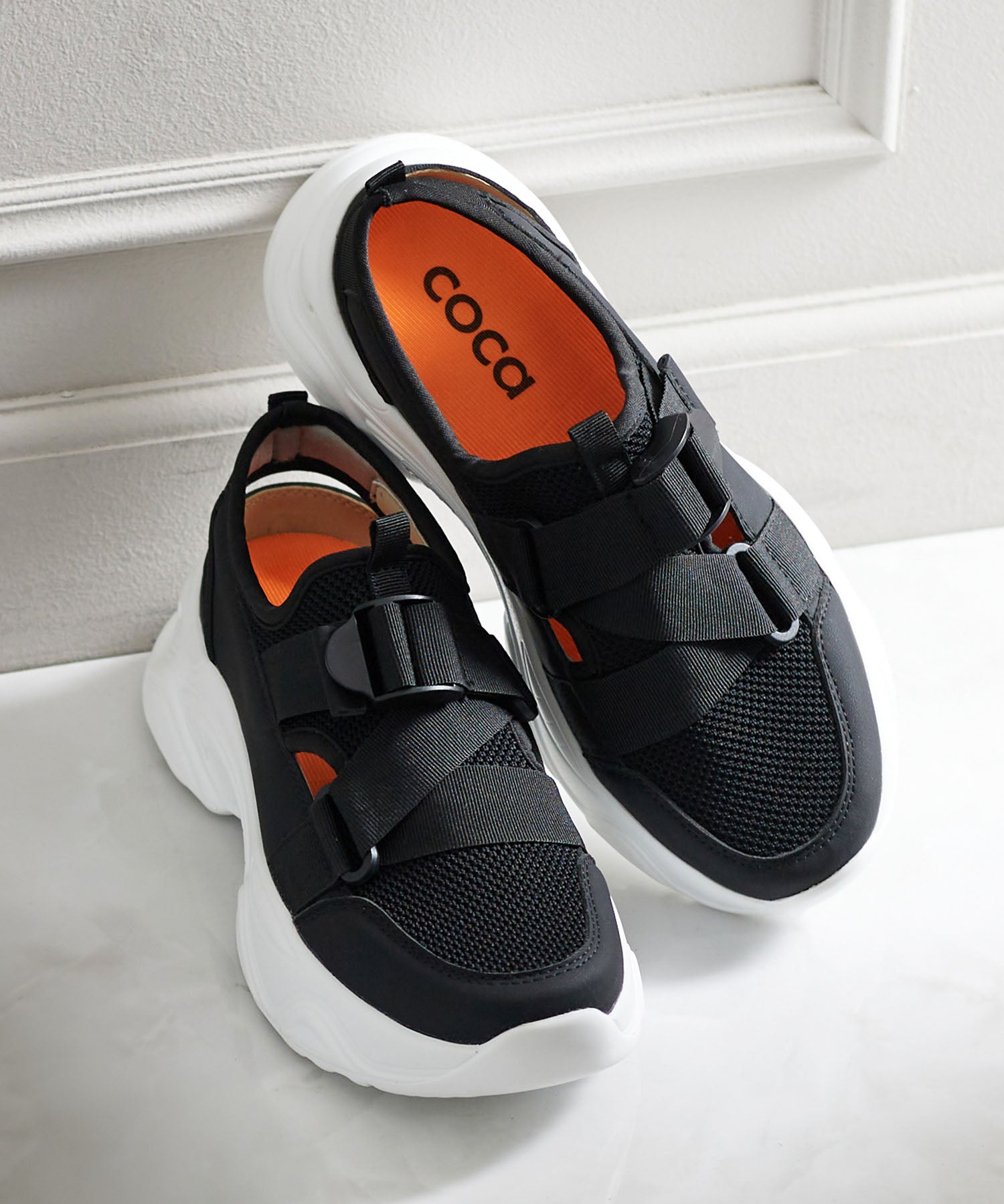 コカ COCA 厚底ソール アウトドア メッシュスポーツサンダル （ブラック） ブラック