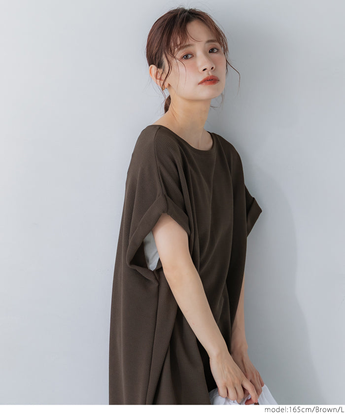 コカ coca エンボス加工ボートネックロングワンピース（Black） Black