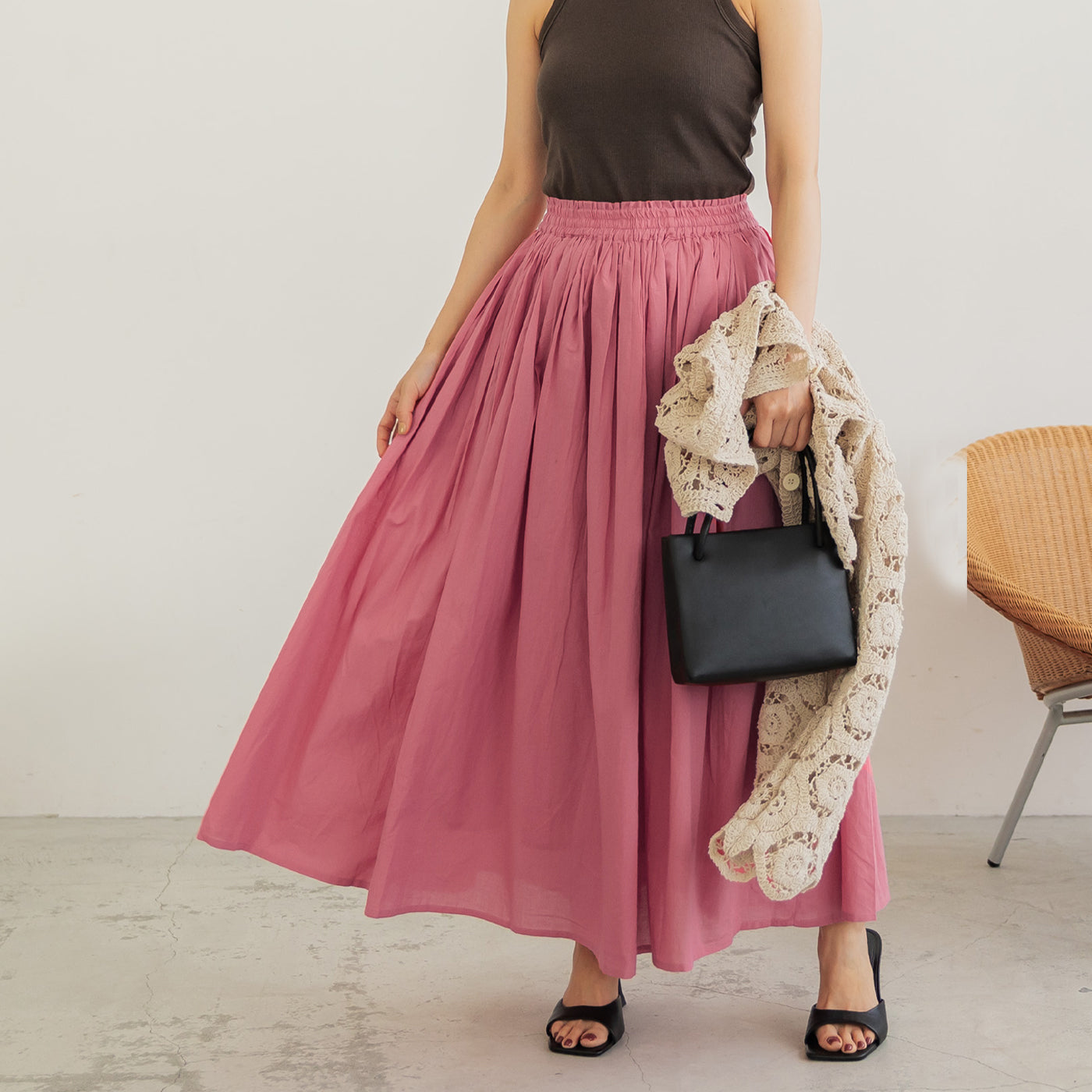 Coca Cotton Voile Flared Skirt