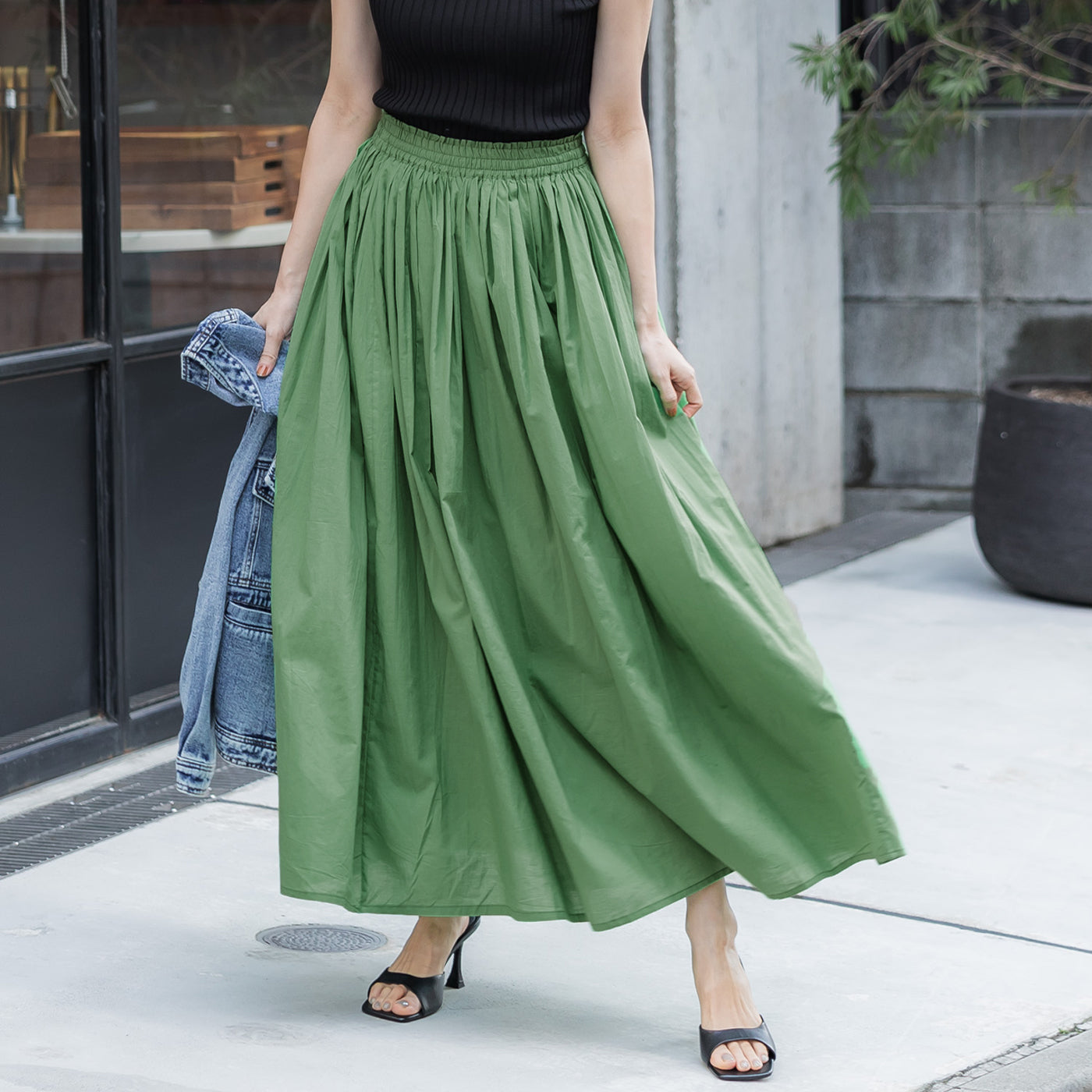 Coca Cotton Voile Flared Skirt