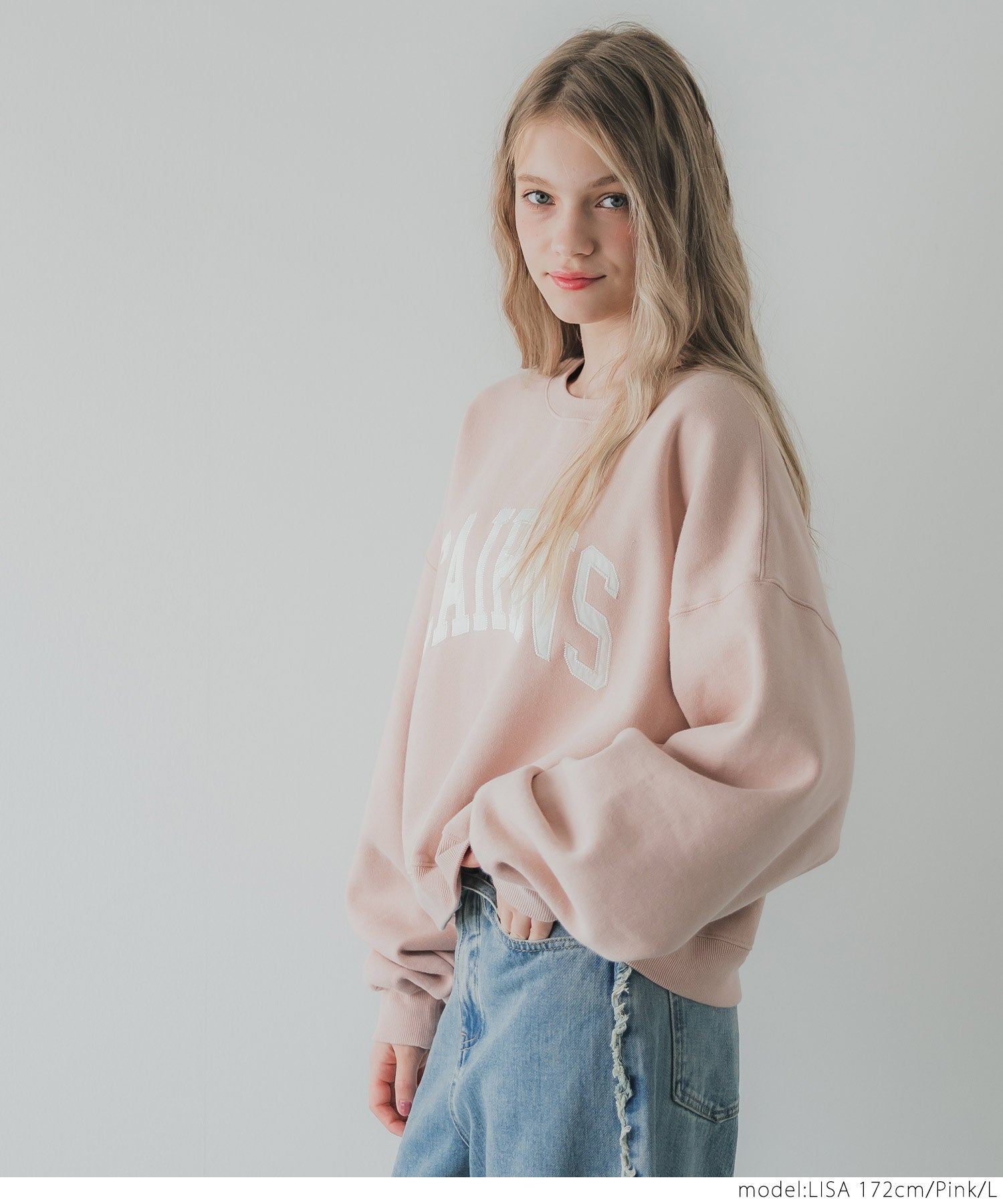 コカ coca 【TVCM 平祐奈さん着用アイテム】ヘビーウェイト裏起毛ビンテージ加工ロゴスウェット