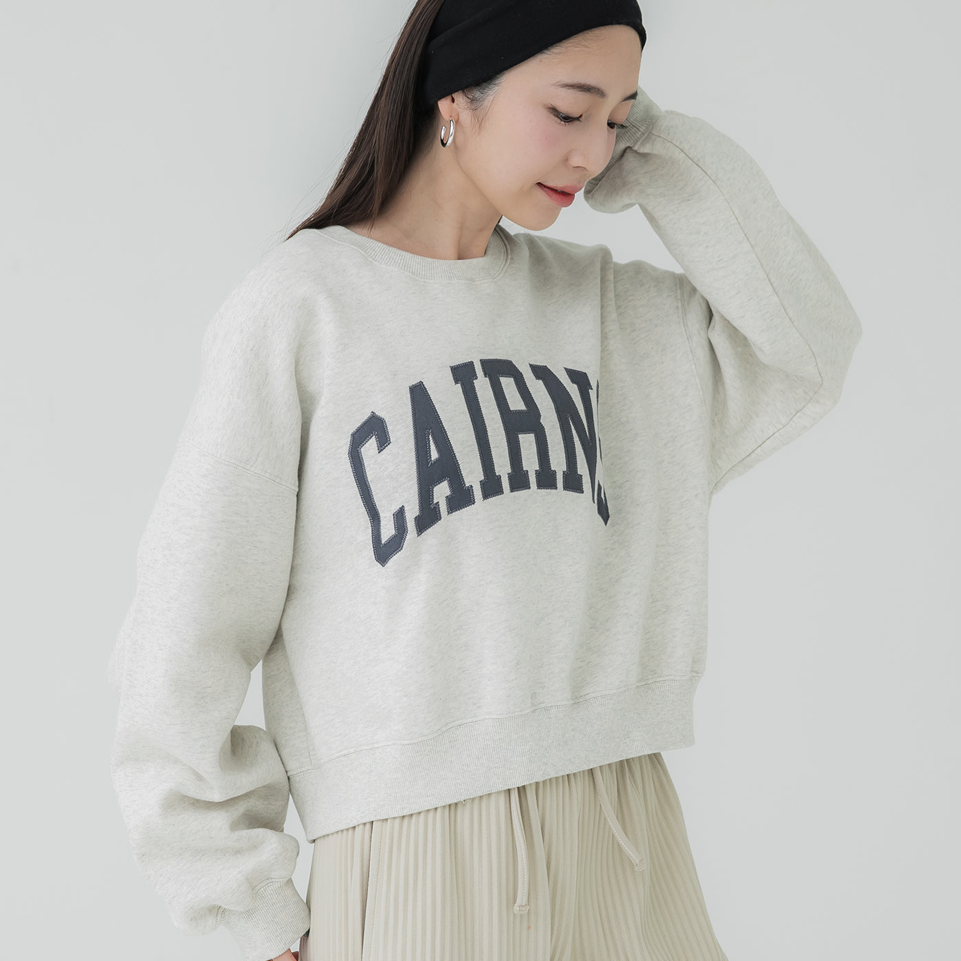 コカ coca 【TVCM 平祐奈さん着用アイテム】ヘビーウェイト裏起毛ビンテージ加工ロゴスウェット,Oatmeal