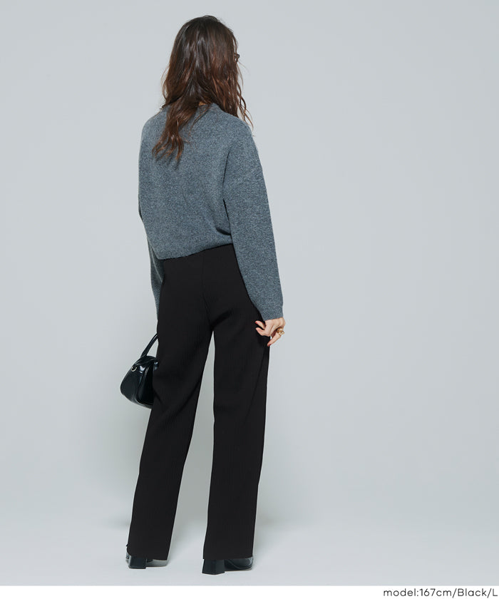 コカ coca 裏起毛ジョーゼットリブパンツ （Black） Black