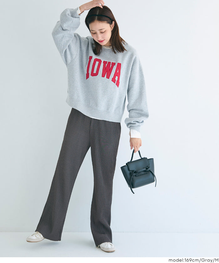 コカ coca 裏起毛ジョーゼットリブパンツ （Black） Black