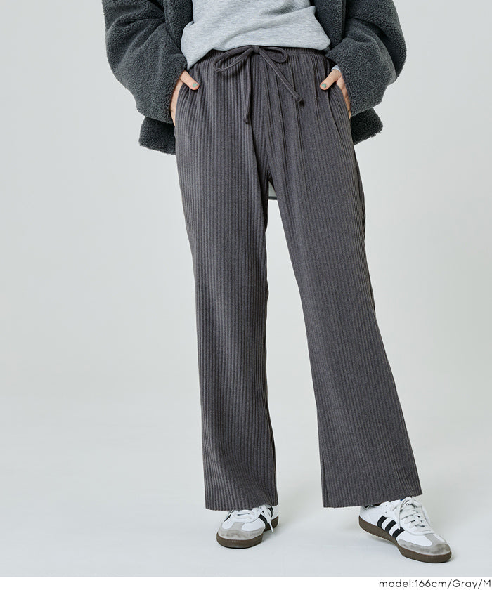 コカ coca 裏起毛ジョーゼットリブパンツ （Black） Black