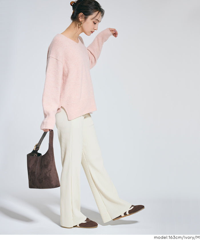 コカ coca 裏起毛ジョーゼットリブパンツ （Black） Black